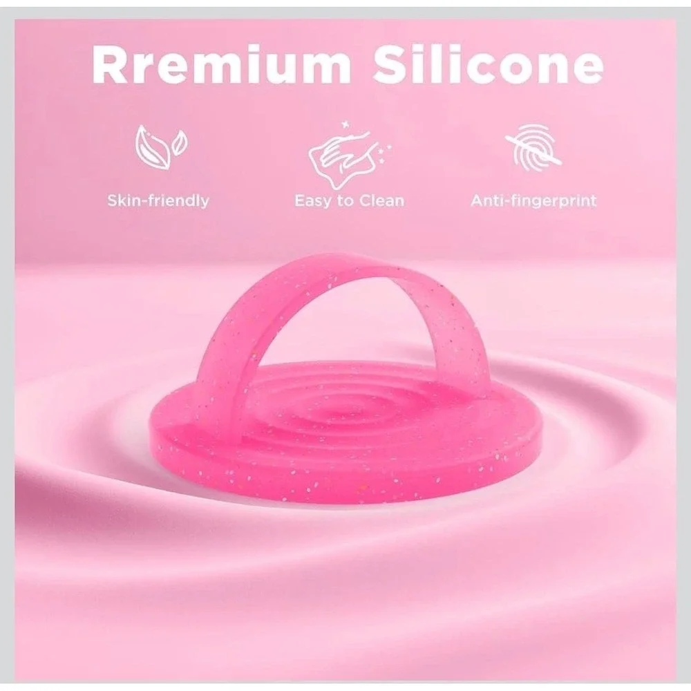 Magnetic Silicone Phone Ring Grip‎ for MagSafe, 360 Degree , Pink Glitter
